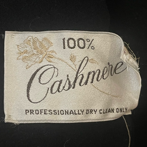 Vintage Woolf Brothers 100% cashmere coat made in USA approx sz XL black trench - Picture 7 of 8